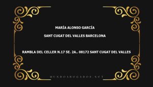 abogado María Alonso García en la localidad de Sant Cugat del Valles