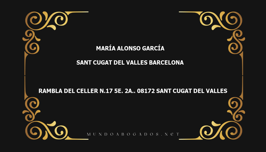 abogado María Alonso García en la localidad de Sant Cugat del Valles