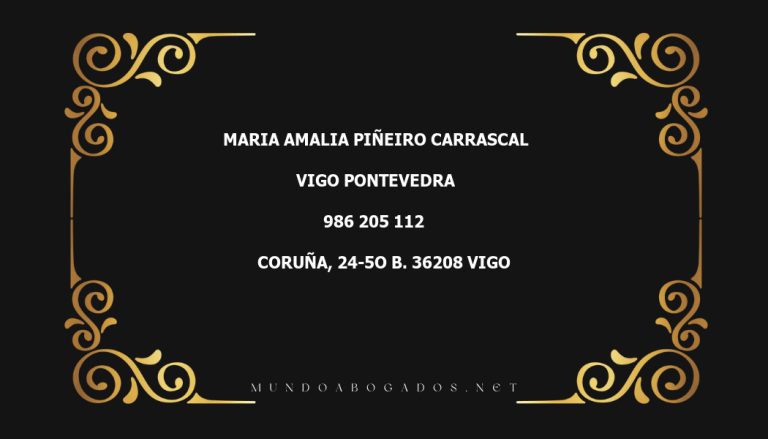 abogado Maria Amalia Piñeiro Carrascal en la localidad de Vigo