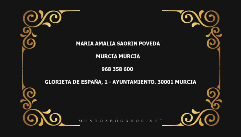 abogado Maria Amalia Saorin Poveda en la localidad de Murcia