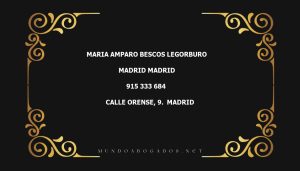 abogado Maria Amparo Bescos Legorburo en la localidad de Madrid