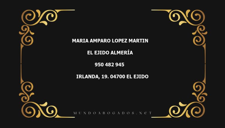 abogado Maria Amparo Lopez Martin en la localidad de El Ejido