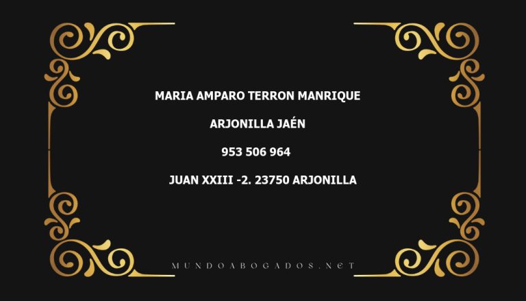 abogado Maria Amparo Terron Manrique en la localidad de Arjonilla