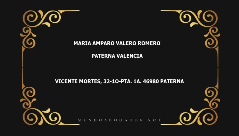 abogado Maria Amparo Valero Romero en la localidad de Paterna