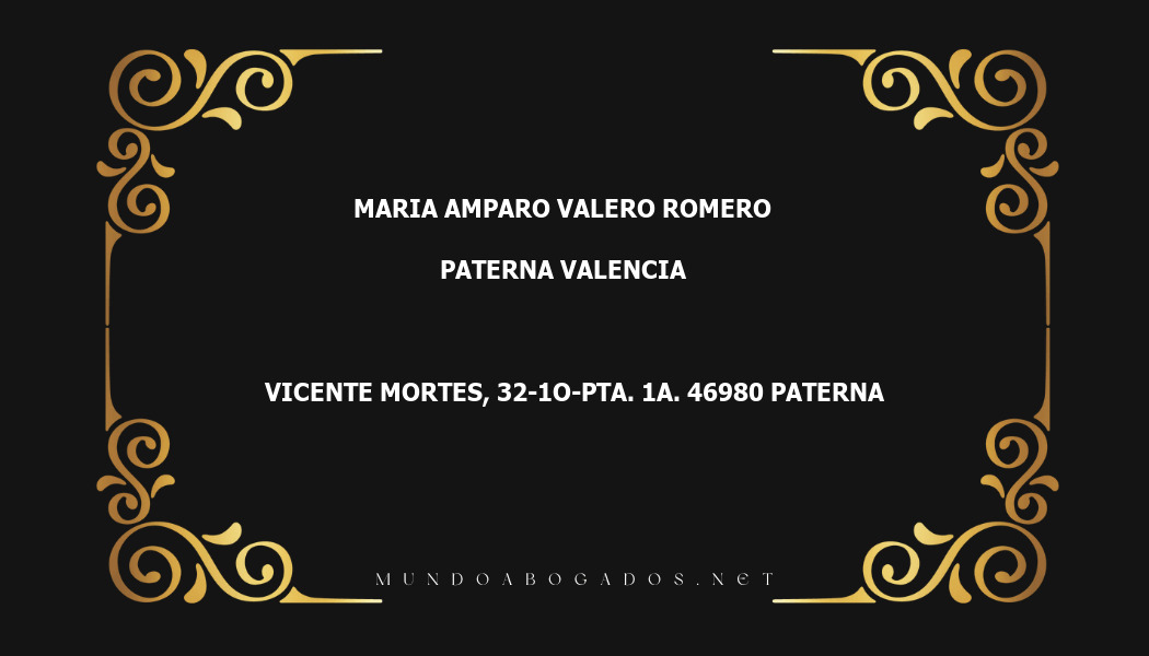 abogado Maria Amparo Valero Romero en la localidad de Paterna