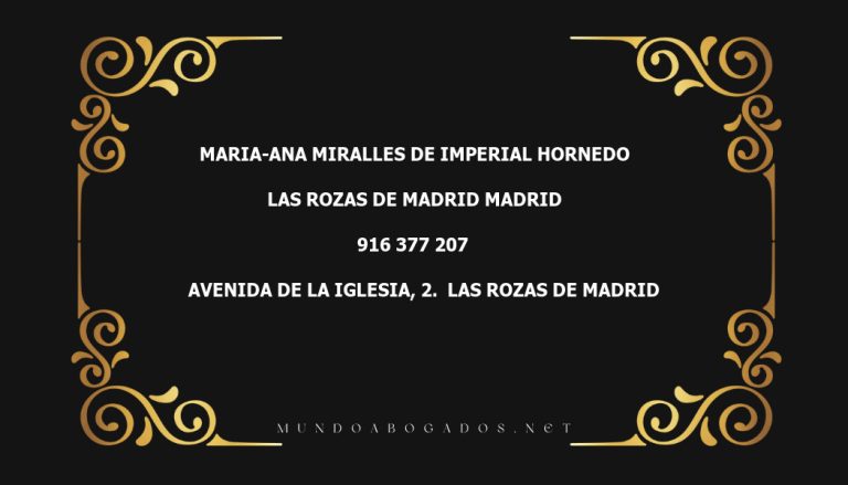 abogado Maria-Ana Miralles De Imperial Hornedo en la localidad de Las Rozas de Madrid