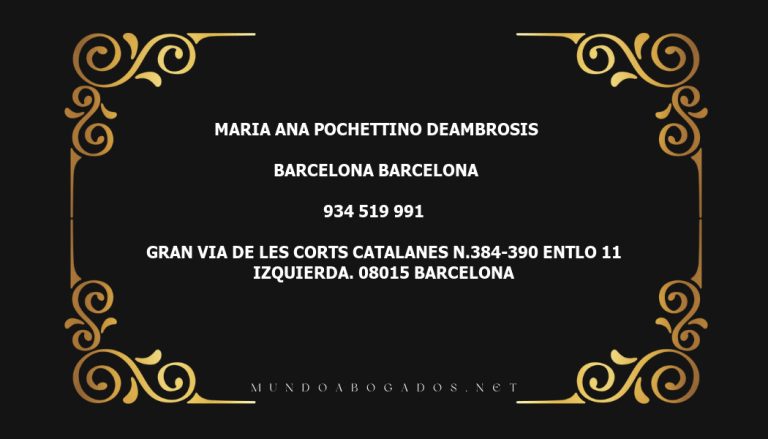 abogado Maria Ana Pochettino Deambrosis en la localidad de Barcelona