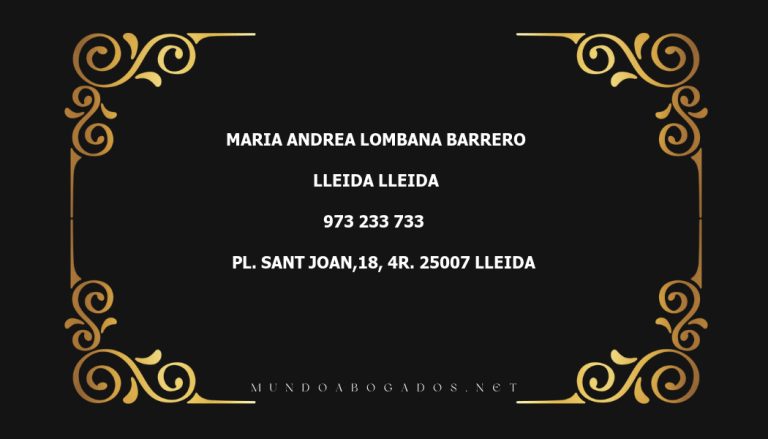 abogado Maria Andrea Lombana Barrero en la localidad de Lleida