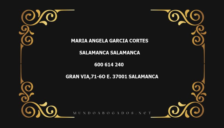 abogado Maria Angela Garcia Cortes en la localidad de Salamanca