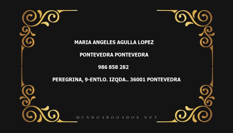 abogado Maria Angeles Agulla Lopez en la localidad de Pontevedra