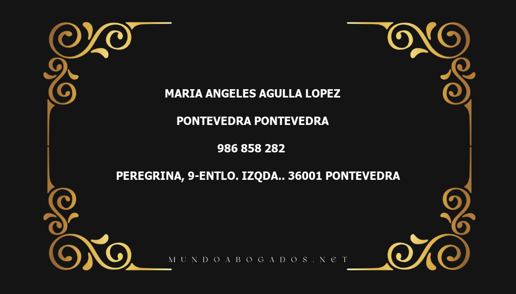 abogado Maria Angeles Agulla Lopez en la localidad de Pontevedra