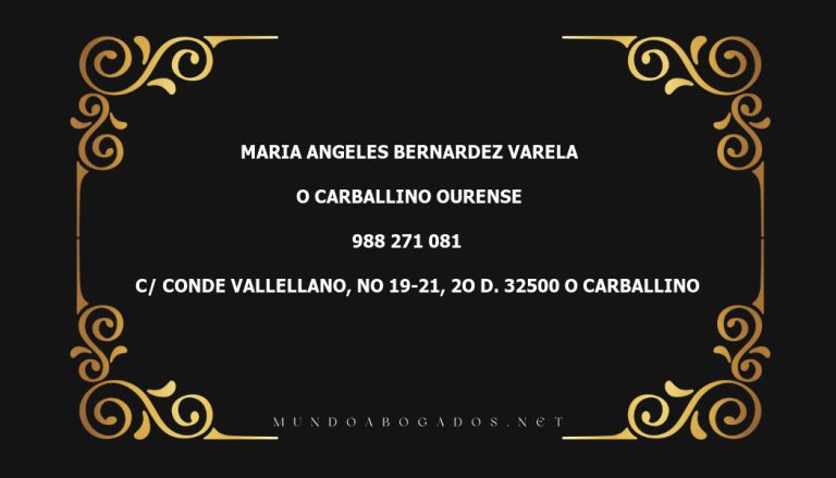 abogado Maria Angeles Bernardez Varela en la localidad de O Carballino