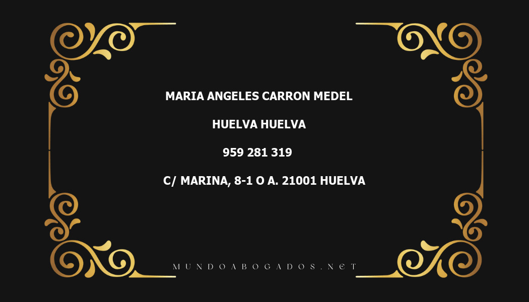 abogado Maria Angeles Carron Medel en la localidad de Huelva