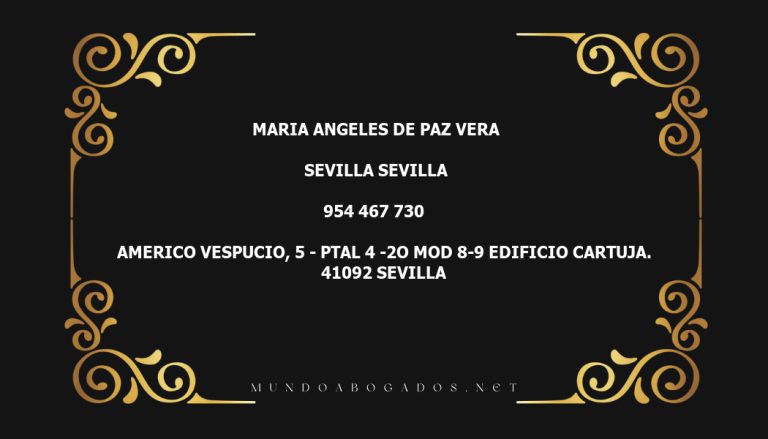 abogado Maria Angeles De Paz Vera en la localidad de Sevilla