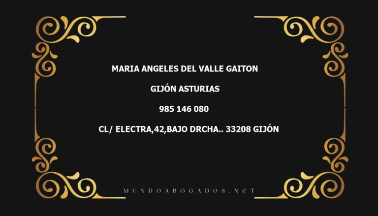 abogado Maria Angeles Del Valle Gaiton en la localidad de Gijón