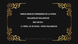 abogado Maria Angeles Fernandez De La Viuda en la localidad de Valladolid