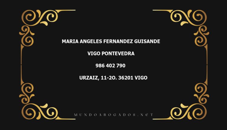 abogado Maria Angeles Fernandez Guisande en la localidad de Vigo