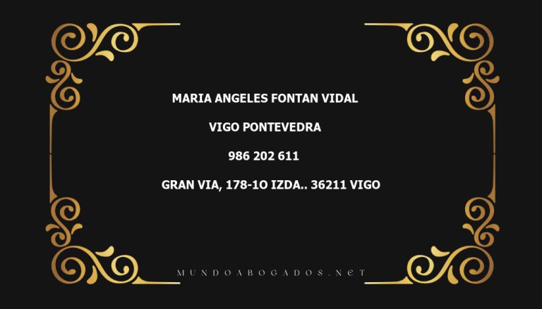 abogado Maria Angeles Fontan Vidal en la localidad de Vigo