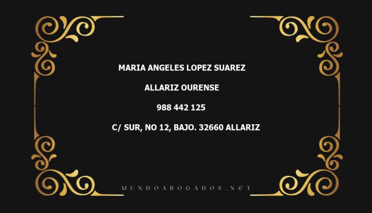 abogado Maria Angeles Lopez Suarez en la localidad de Allariz