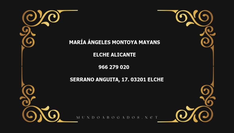 abogado María Ángeles Montoya Mayans en la localidad de Elche