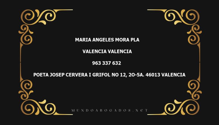 abogado Maria Angeles Mora Pla en la localidad de Valencia