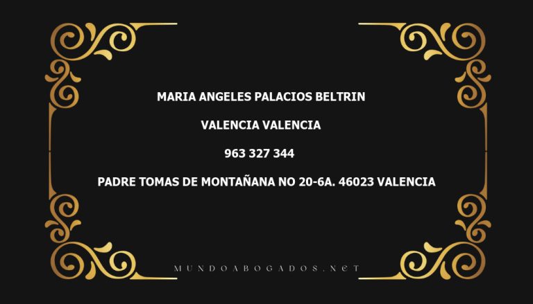 abogado Maria Angeles Palacios Beltrin en la localidad de Valencia