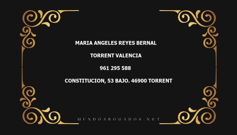 abogado Maria Angeles Reyes Bernal en la localidad de Torrent