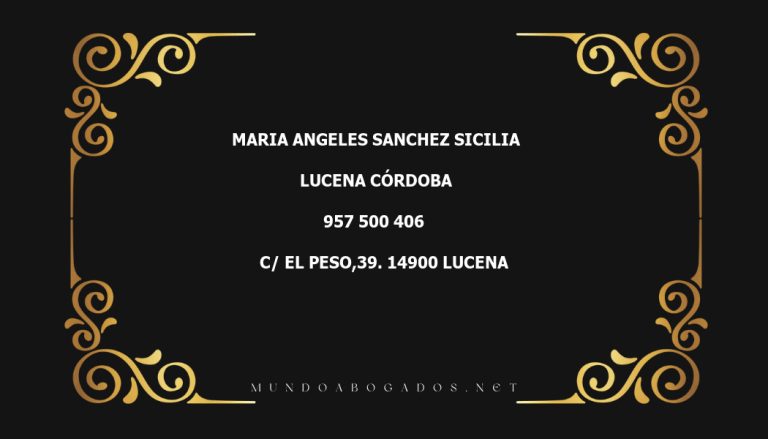 abogado Maria Angeles Sanchez Sicilia en la localidad de Lucena