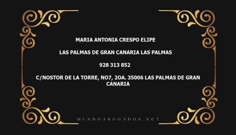 abogado Maria Antonia Crespo Elipe en la localidad de Las Palmas de Gran Canaria