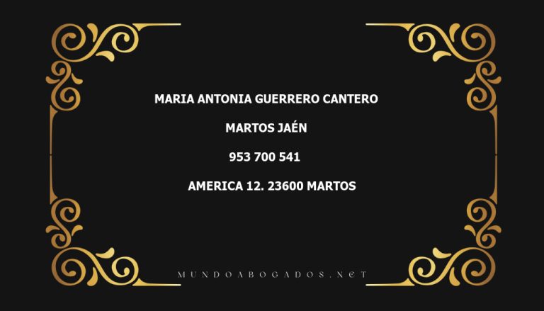 abogado Maria Antonia Guerrero Cantero en la localidad de Martos