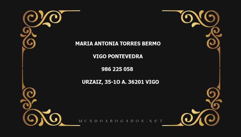 abogado Maria Antonia Torres Bermo en la localidad de Vigo