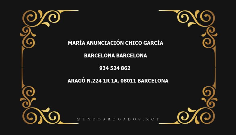 abogado María Anunciación Chico García en la localidad de Barcelona