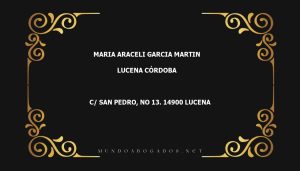 abogado Maria Araceli Garcia Martin en la localidad de Lucena