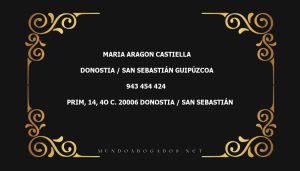 abogado Maria Aragon Castiella en la localidad de Donostia / San Sebastián