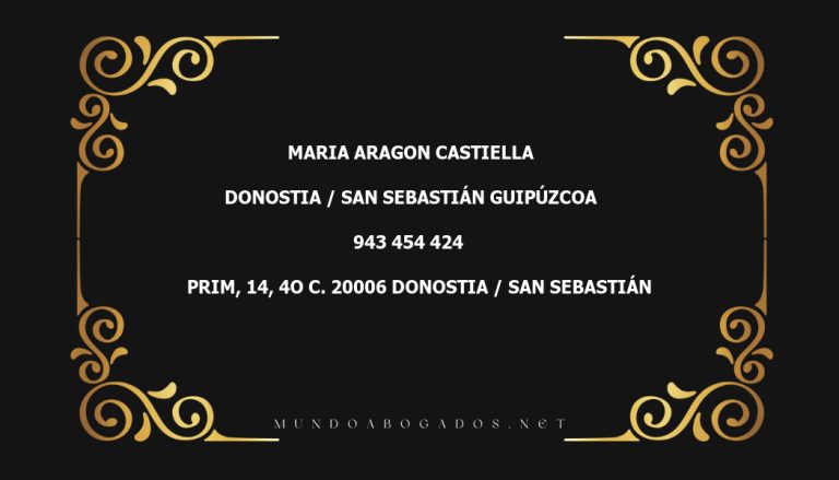 abogado Maria Aragon Castiella en la localidad de Donostia / San Sebastián