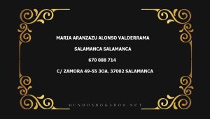 abogado Maria Aranzazu Alonso Valderrama en la localidad de Salamanca