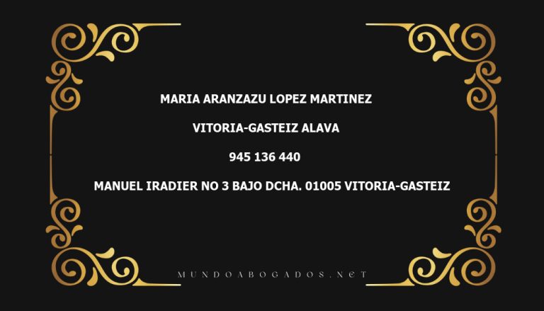 abogado Maria Aranzazu Lopez Martinez en la localidad de Vitoria-Gasteiz