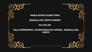 abogado Maria Astrid Echart Orus en la localidad de Boadilla del Monte