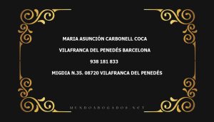 abogado Maria Asunción Carbonell Coca en la localidad de Vilafranca del Penedés