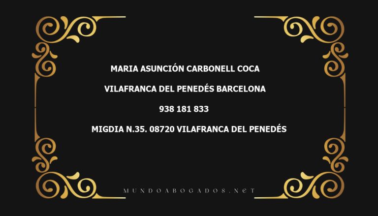 abogado Maria Asunción Carbonell Coca en la localidad de Vilafranca del Penedés