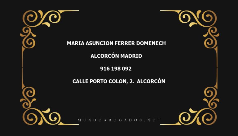 abogado Maria Asuncion Ferrer Domenech en la localidad de Alcorcón