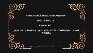 abogado Maria Asuncion Regidor Calderon en la localidad de Sevilla