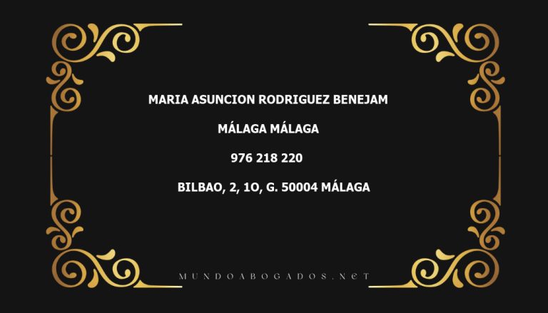 abogado Maria Asuncion Rodriguez Benejam en la localidad de Málaga