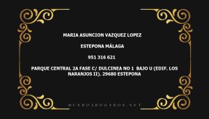 abogado Maria Asuncion Vazquez Lopez en la localidad de Estepona