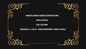 abogado Maria Aurea Garcia Bartolome en la localidad de Avila