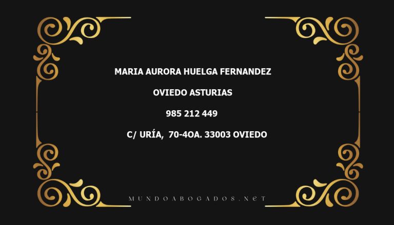 abogado Maria Aurora Huelga Fernandez en la localidad de Oviedo