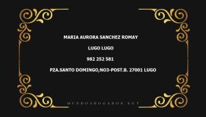 abogado Maria Aurora Sanchez Romay en la localidad de Lugo