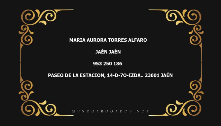 abogado Maria Aurora Torres Alfaro en la localidad de Jaén