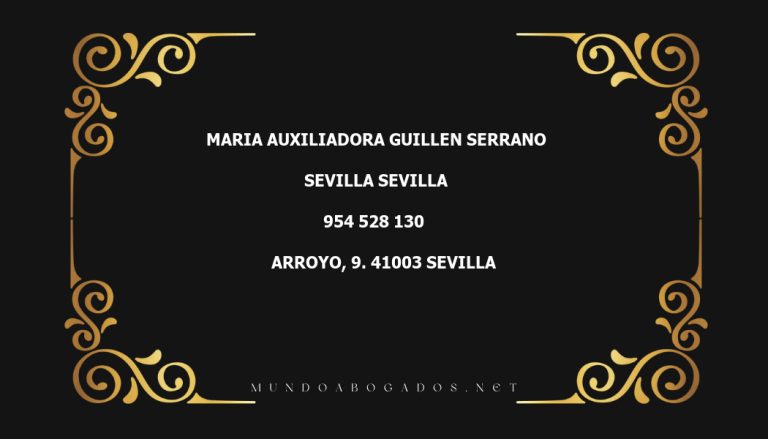 abogado Maria Auxiliadora Guillen Serrano en la localidad de Sevilla