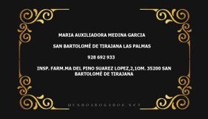 abogado Maria Auxiliadora Medina Garcia en la localidad de San Bartolomé de Tirajana